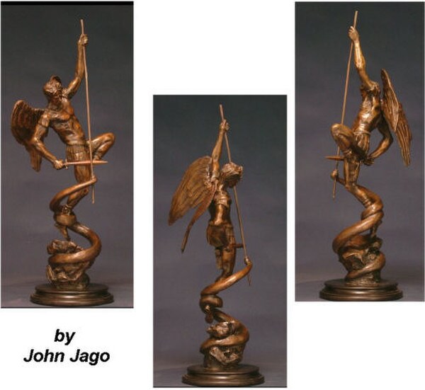 Life Size Bronze Statue - Saint Michael by Sculptor John Jago